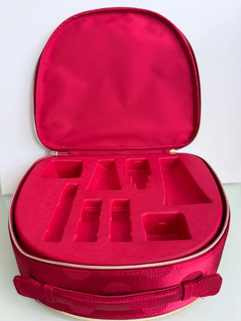 Estée Lauder 2025 Blockbuster Red Polka Dot Train Case Makeup Bag
